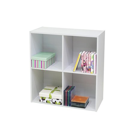 KB 24 x 24 x 11 in. Wood 4 Cube Bookcase - White KB302735